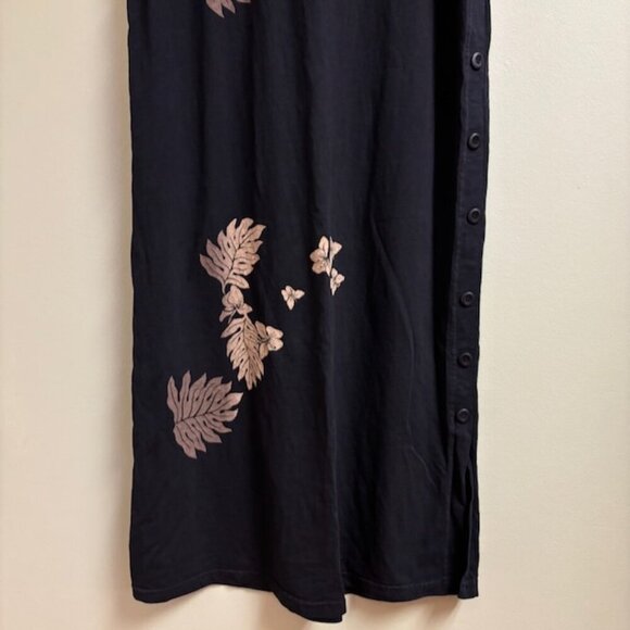 VTG Mariko Designer Collection Womens Dress Size 1XL Dark Floral Lagenlook Boho - Picture 3 of 8